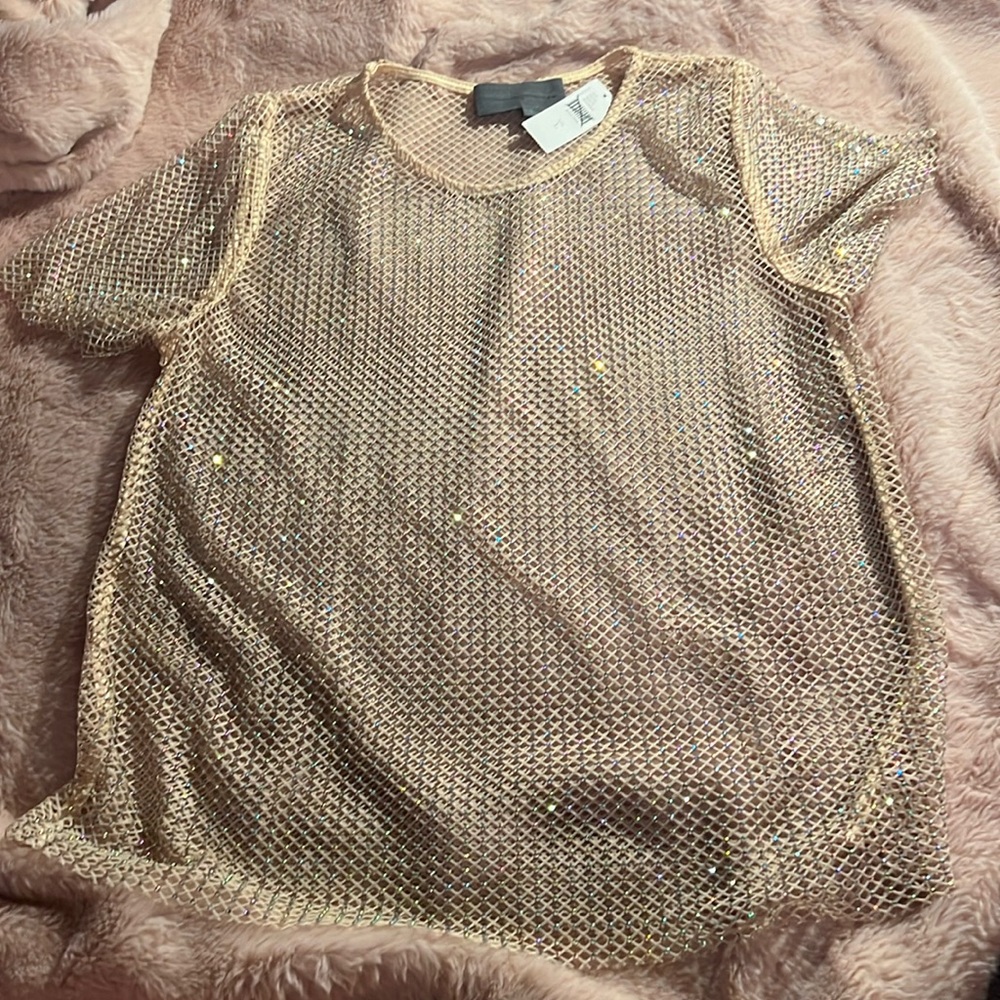 Sunday in Brooklyn via Anthropologie Mesh Rhinestone Top L